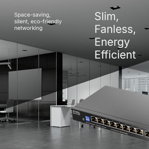 Image of Zyxel 16 Port Network Ethernet Switch | Unmanaged Gigabit | GS1100-16ES | 16x GbE Ports, Dip Switch Control, Fanless, Slim Design, Wall Mount Kit Included, Plug-and-Play Easy Installation