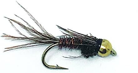 Gold Bead Flashback Pheasant Tail Fly Fishing Flies. 1 Dozen Flies
