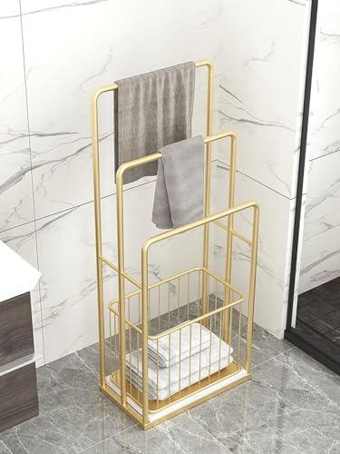 Wolnostojący wieszak na ręczniki stojący stojak na ręczniki i ubrania stylowy design z kutego żelaza idealny do łazienki, hotelu i spa nizacji