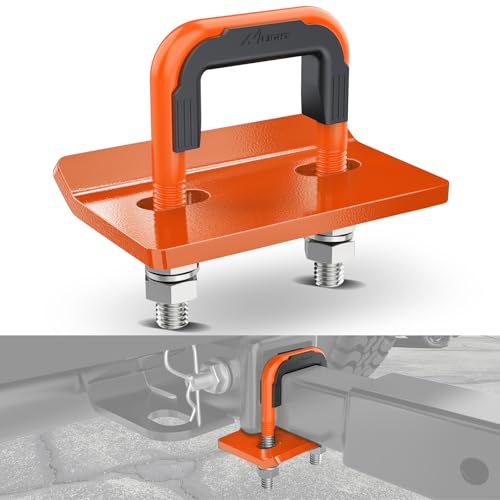 Nilight Trailer Hitch Tightener for 2 Inch Trailers Hitches Mount Anti Rattle Heavy Duty Steel with Rubber Cover Orange U Bolt Glossy Coating Plate Electrophoresis Anti-Rust Triple Protective