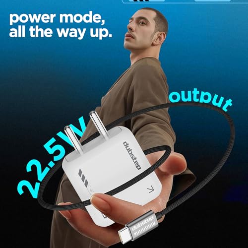 Image of Dubstep Sprint 22.5W Fast Charger with PD & USB Output Supports Samsung, Xiaomi Phones,Nothing, All Android and iPhone (Adaptor Only, White)