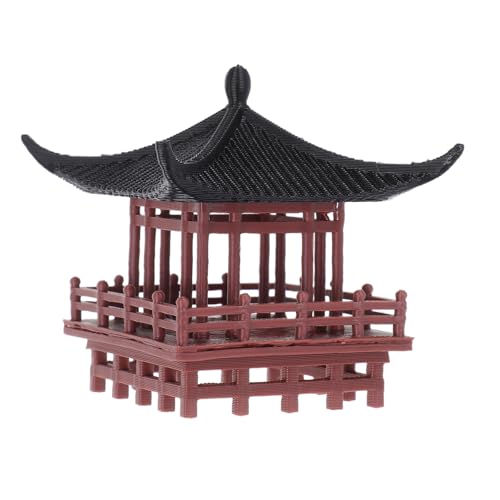 Hemobllo Decoración De Modelo De Pabellón Tradicional Chino Micropaisaje para Jardín Adorno De Pabellón Vintage para Mesa De Escritorio