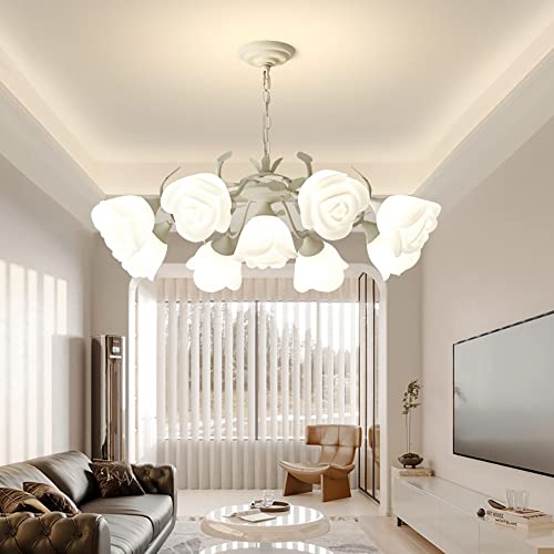 Suspension moderne blanche en forme de rose pour une ambiance douce - 3