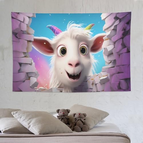 Tapisserie chèvre PAZZK tenture murale pour créer un coin lecture cosy en chambre