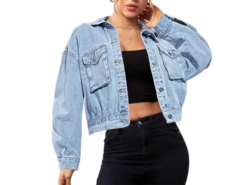 Autumn Winter Denim Jacket For Women Fashion Long Sleeve Short Coat Ladies Clothing4