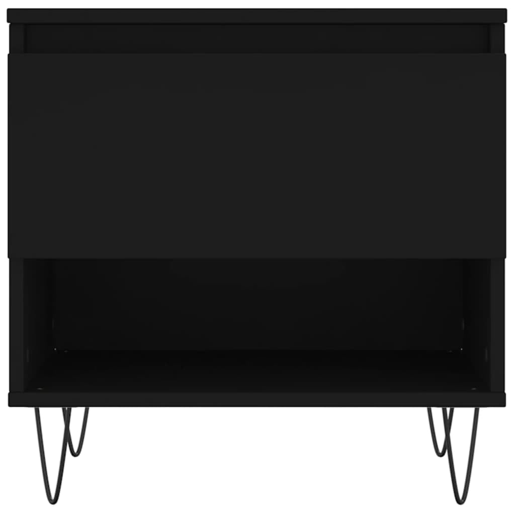 Homgoday Tavolino da caffè nero 50 x 46 x 50 cm, in legno ingegnerizzato, tavolino da tè per soggiorno, sala ricevimenti degli ospiti, camera da letto e ufficio, tipo 3
