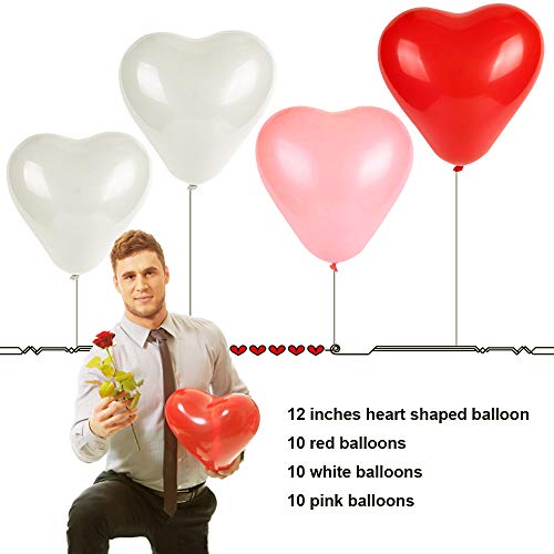 image for YGBMLU Heart Shape Latex Balloons for Valentines Day,Propose Marriage,