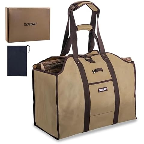 Goture 20oz Waxed Canvas Log Carrier Bag Cover