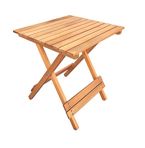 Havnyt Folding Teak Side Table Square Outdoor Garden Furniture 50 x 46cm