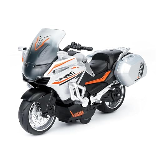 Image of Police Motorcycle Toy - Pull Back Motorcycle Toys, Tiny Gift with Music Lighting, Latte Motorcycles Toy for Kids Boys Age 3-8 Year Old [Multicolor] (Future-Multicolor)