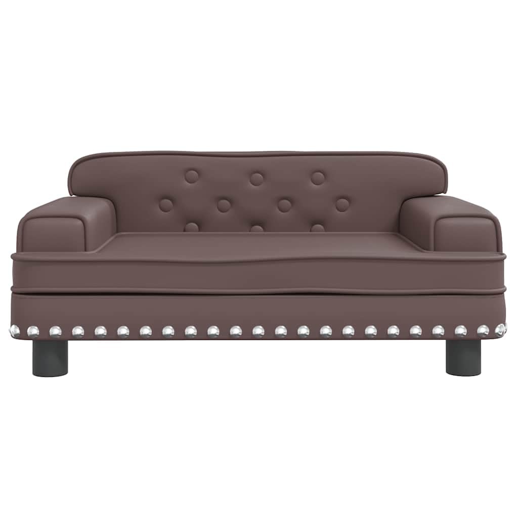 vidaXL Cama para Perros de Cuero sintético marrón 70x45x30 cm, sofá para Perros, Cama para Cachorros, Asiento para Perros, sofá para Mascota