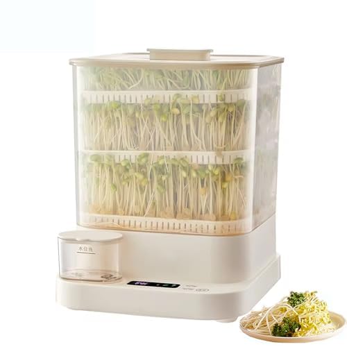 Machine à Germe de Haricot Automatique, bac à gerting Automatique Intelligent à 3 Couches avec réservoir d'eau de 1,5 L