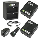 Wasabi Power Battery (2-Pack) and Dual Charger for GoPro Hero3, Hero3+ and GoPro AHDBT-201, AHDBT-301, AHDBT-302, AHBBP-301, ACARC-001, AWALC-001 (with Car and US Plug)