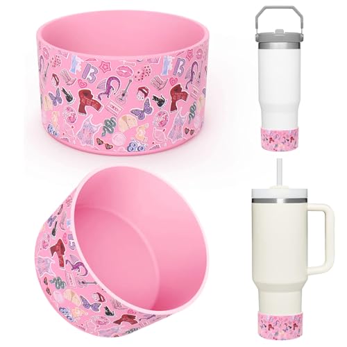 Silicone Water Bottle Boot for Stanley Cup 30oz 40oz, Music Inspired Protective Sleeve, Anti-Slip Bottom Cover for Stanley Bottle Accessories, Fan Themed Cup Base Protector