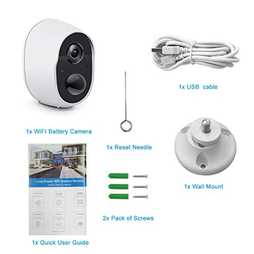 WiFi Rechargeable Battery Powered Wireless Camera,HONEST KIN 1080P Home Security Camera Outdoor,PIR Alarms,Night Vision,2-Way Audio,Waterproof,Low Power Consumption,Super Push App, Cloud Storage