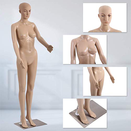 Fdw MK-175 Female Mannequin Torso Dress Form Mannequin Body 69 Inches Adjustable Mannequin Dress Model Full Body Plastic Detachable Mannequin Stand Realistic Display Mannequin Head Metal Base thumb #5