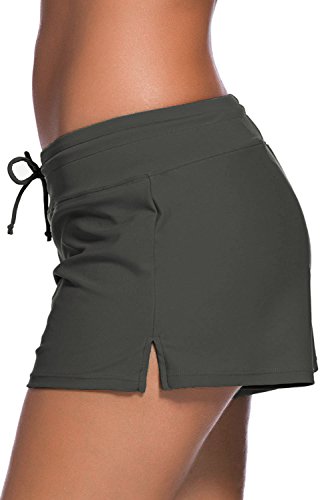 Image of Women Sports Summer Bottom Slit Swim Beach Board Shorts