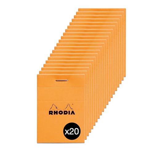 Bloc-Notes Agrafé N°10 Rhodia Orange A8 petits carreaux pour notes rapides