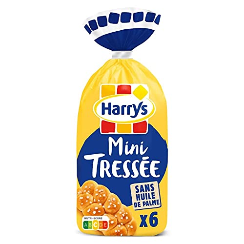 HARRYS - Brioche Mini Tressée Nature perlée au sucre (210g) - Délicieuse viennoiserie moelleuse pour le petit-déjeuner ou le goûter. - Lot De 4 - Vendu Par Lot