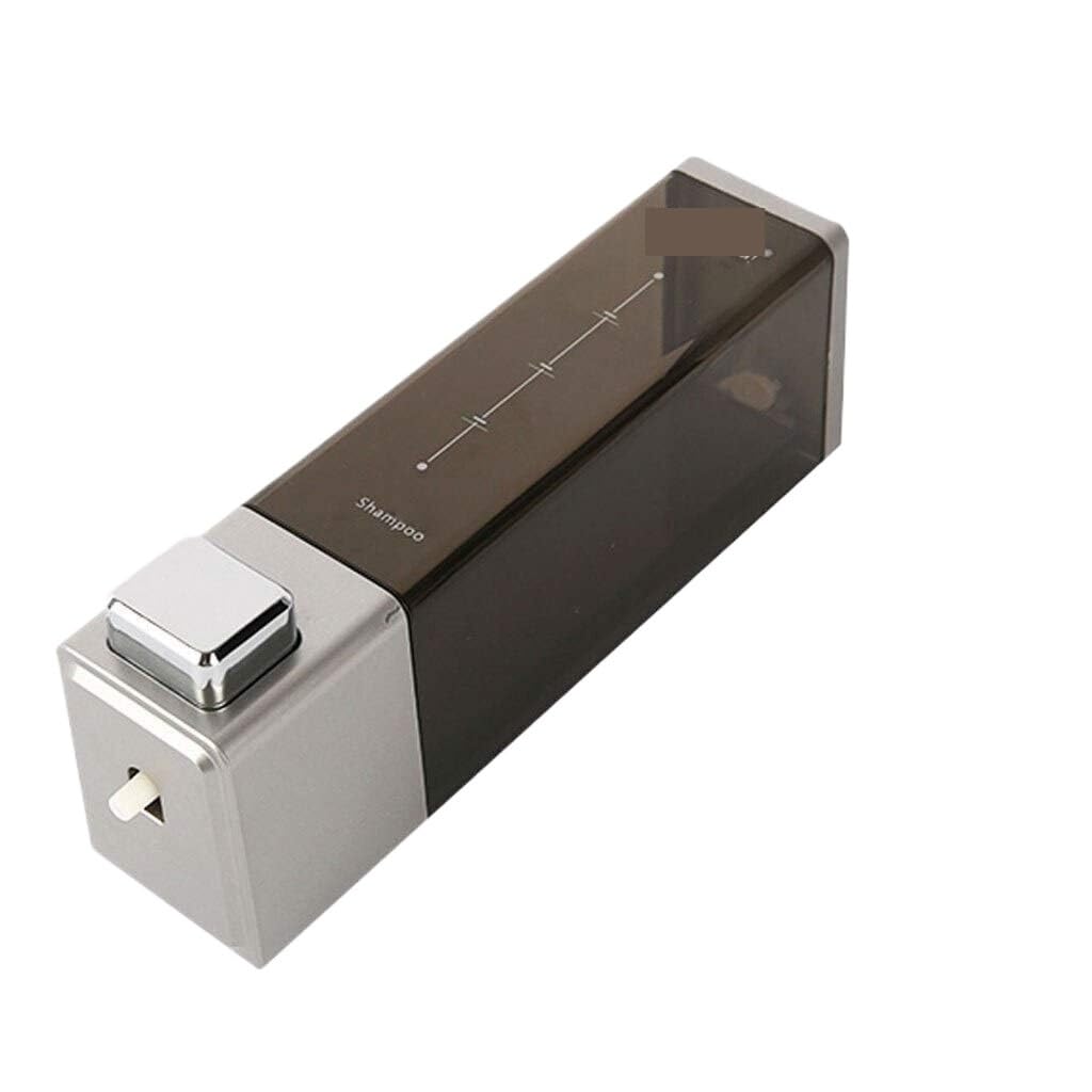 Wall Mounted Liquid Container, Bathroom Hotel Manual Wall Mounted Square Soap Dispenser abs 350ml Chrome White(Chrome)