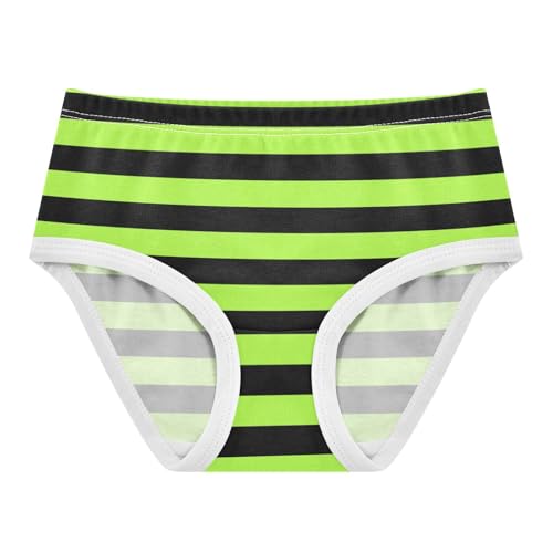 Black Grass Green Stripe Toddler Girls's Underwear 2T
