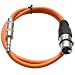 Seismic Audio - SATRXL-F2 - Orange 2' XLR Female to 1/4" TRS Patch Cable