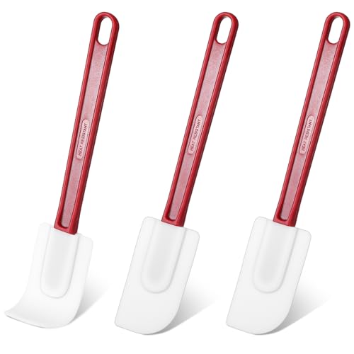3 Pcs Rubber Spatulas 9.8 Inch Commercial Heat Resistant Spatulas Silicon Spatula for Baking Nonstick Kitchen Use Cooking Set