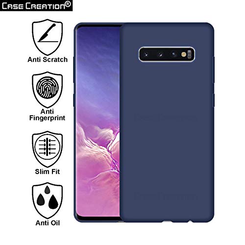 Image of Case Creation Luxurious OG Series for Samsung Galaxy S10+ Case Cover,Anti-Dirty Slim Case Frosted Matte Cute Candy TPU Raised Bezel (Splash of Color) Back Cover for Samsung S10+ -Navy Blue