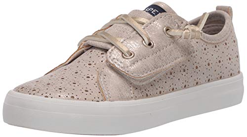 Sperry Girls' Crest Vibe Perf Jr Sneaker, Champagne Perforated, 8 Medium US Toddler