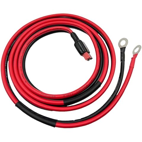 ZkeeShop Solar 45A Connecter to O Ring Cable 10AWG Compatible with Anderson Connector to O Ring for Portable Solar Generators,Battery Charge Solar Charge 5FT(1.5M) Cover