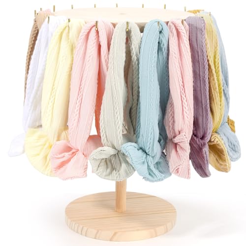 Image of POVETIRE Baby Headband Holder Bow Organizer for Girs,Hair Ties Display Nylon Hairband Storage Head Wrap Stand Hair Accessories Organizer for Newborn Infant Toddler Kids