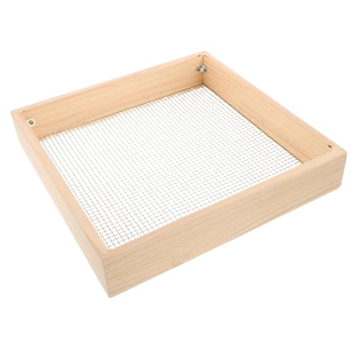 SUPVOX Cedazo de Suelo Malla Reforzada de 1/4x1/4 Tamaño 38x38x7cm para Jardinería de Madera y Metal para Arena y Tierra Adecuado para Balcones
