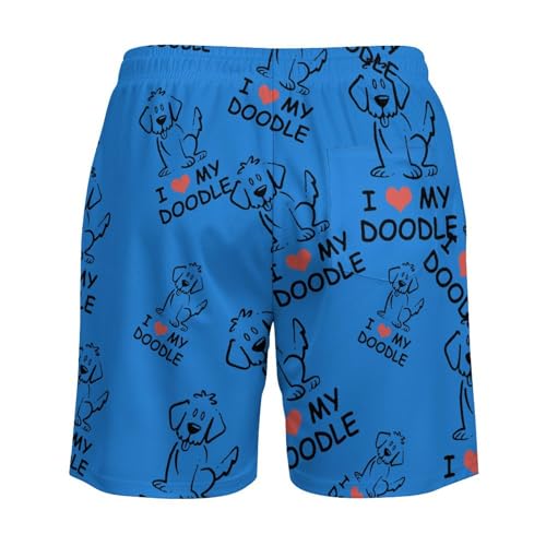 I Love My - Goldendoodle Men's Swim Trunk Quick-Dry Shorts with Mesh Lining And Pockets4