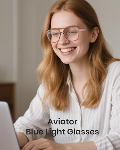 Image of Cyxus Aviator Blue Light Glasses for Women Men Reduce Eye Strain 8196 | Eye Protection,UV Protection,Retro Pilot Frame,Ideal for Office Work Daily Wear