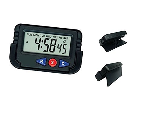 Glitter Collection Car Clock Shelf Clock Digital Stop Watch with Stand and Sticky Pad