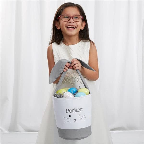 Miniatura 3 de Personalization Universe Lovable Bunny - Cesta de Pascua bordada gris