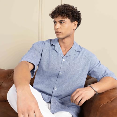 Image of Aatman Men's Half Sleeve | Casual | Box Fit | Cuban Collar Shirt