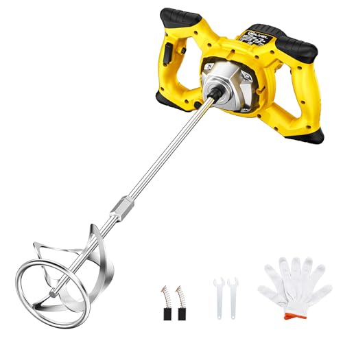 SILVEL Cement Mixer, 2300W Handheld Electric Concrete Mixer, Portable Mortar Mixer with 6 Adjustable Speed, 110V Mud Mixer for Mixing Mud, Cement, Mortar, Paint, Fodder
