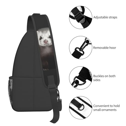 Bolso tipo Sling Crossbody Negro para senderismo y uso diario miniatura 4