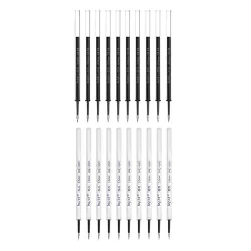 20 Recargas de Bolígrafo Gel Retráctil Negro y Azul
