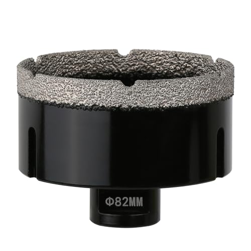 Vearter 82mm Dry Diamond Core Drill Bit, M14 Thread Connection Vacuum Brazed Masonry Hole Saw