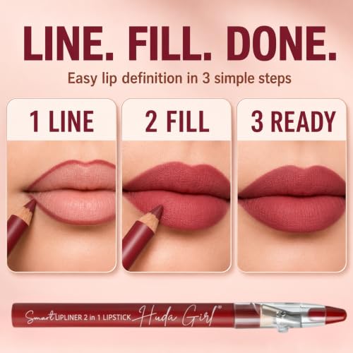 Image of 12 Pcs Matte Lip Liner & Lipstick Combo Brown Nude Red Maroon | Waterproof, Pencil, Set for Daily Party Makeup Looks, Indian Beauty, Line Fill