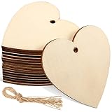 IMIKEYA 50pcs Wood Heart Cutouts: Wooden Hearts Paintable Wood Cutouts Unfinished Wooden Heart Slice