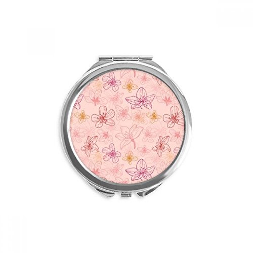 Miroir rose rouge de maquillage de poche portable rond taille compacte