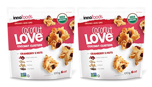 Inno Foods Organic 6oz Coconut Love Coconut Clusters w Cranberry & Nuts