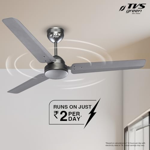 Image of Remote Controlled 1200MM Mini Champ| BEE 5 star Rated Energy Efficient Ceiling Fan | Advanced Green Heart BLDC Technology | 3 Years Brand Warranty |Steel Grey