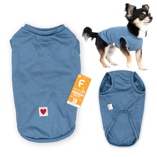 ダックス レーヨン 天竺 タンク ダックス 抜け毛対策 タンクトップ 犬の服 フルオブビガー 7/ブルー DL