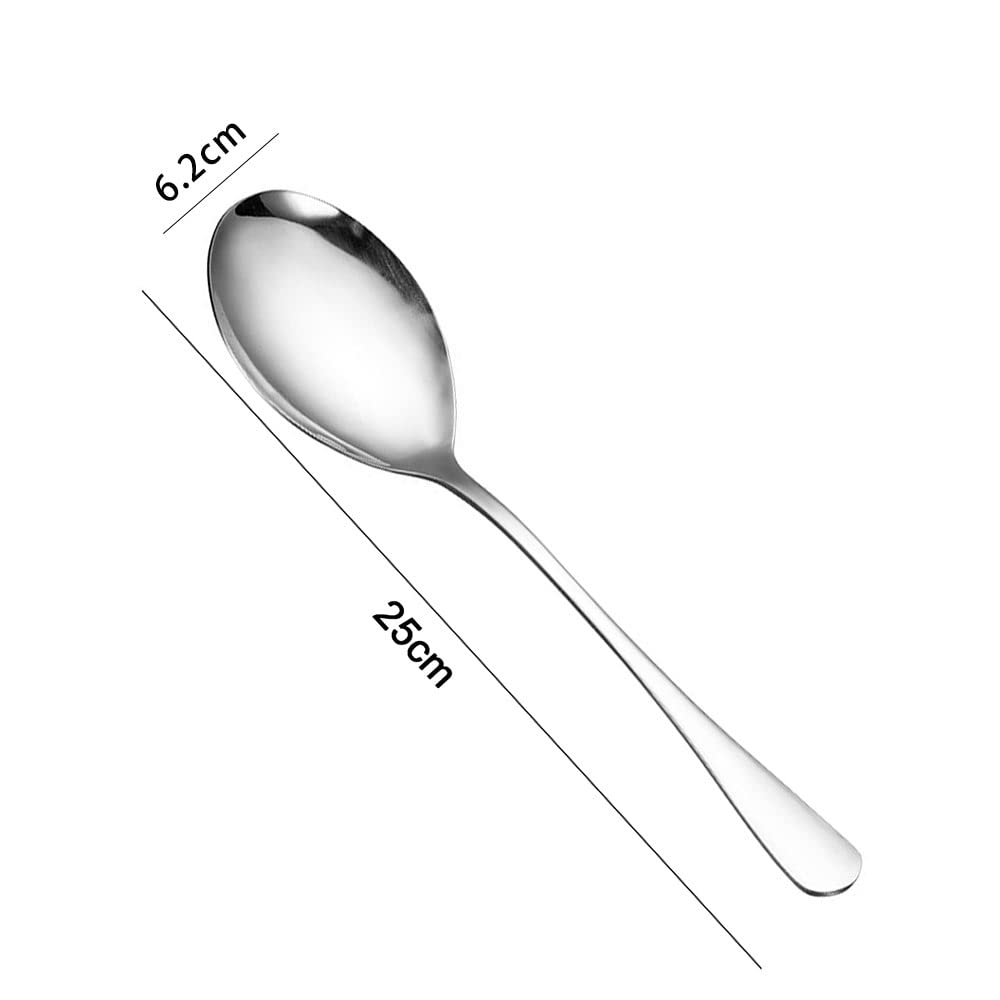 2 Cucchiai Da Portata In Acciaio Inox 25cm E 20cm - Posate Per Insalata, Riso E Buffet, Lucidati A Specchio - 2