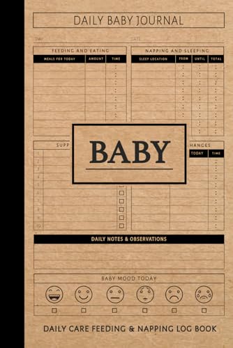 Baby Daily Care Feeding & Napping Log Book: Journal to Record Feeds, Sleeps, & Needed Supplies. Ideal for Parents, Nannies, Nurseries, & Kindergarten