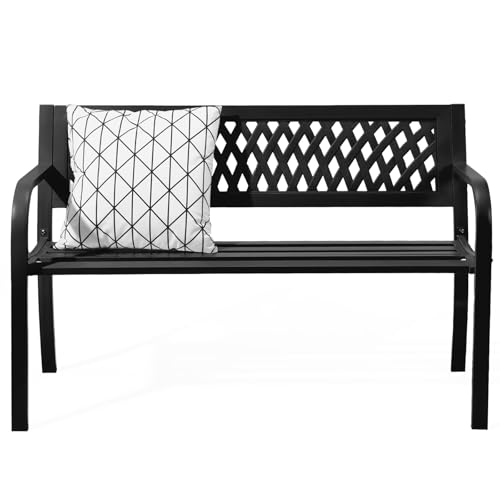 Bonnlo Gartenbank Metall, wetterfeste Sitzbank für 2-3 Sitzer...